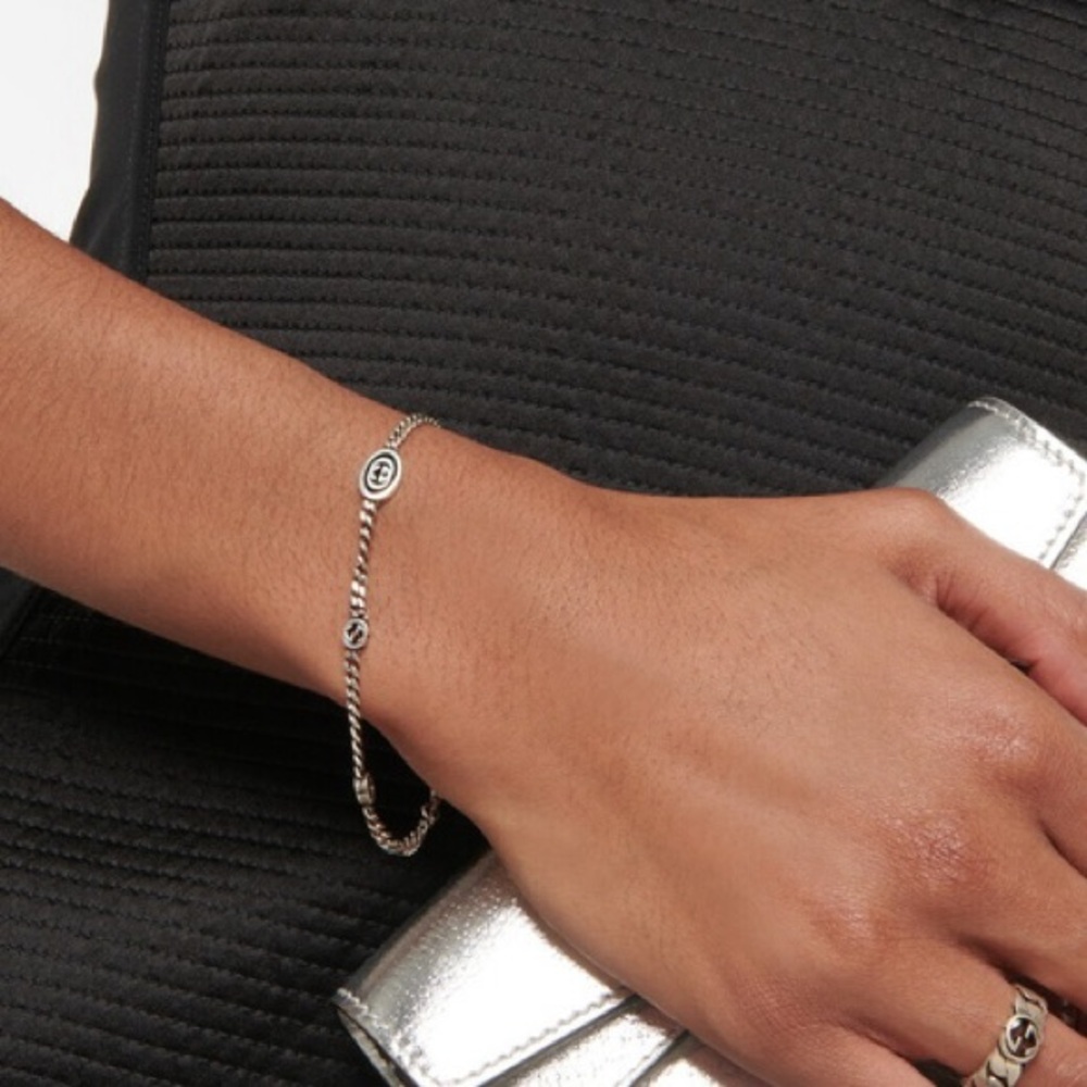 🔥💛🔥💛 Gucci - GG sterling silver chain-link bracelet 🔥💛🔥💛